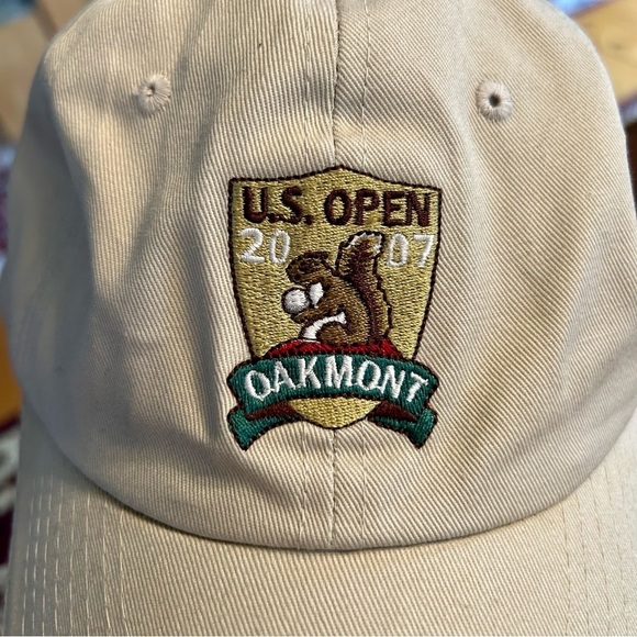 US Open Golf Hat Cap Oakmont 2007 107th USGA Member Adjustable Tan - Picture 3 of 8